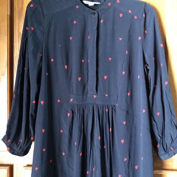 Anthropologie Whistles Mia Heart Print Mini Dress Size 4 - Picture 4 of 16